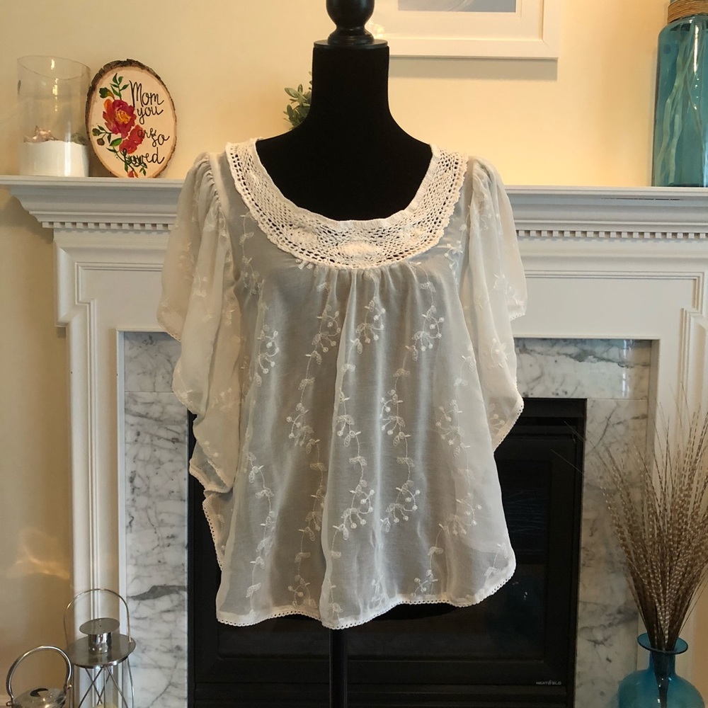Sheer white top
